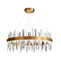 led stainless steel light luxury bedroom villa hotel post modern minimalist art living room dining room crystal chandelier