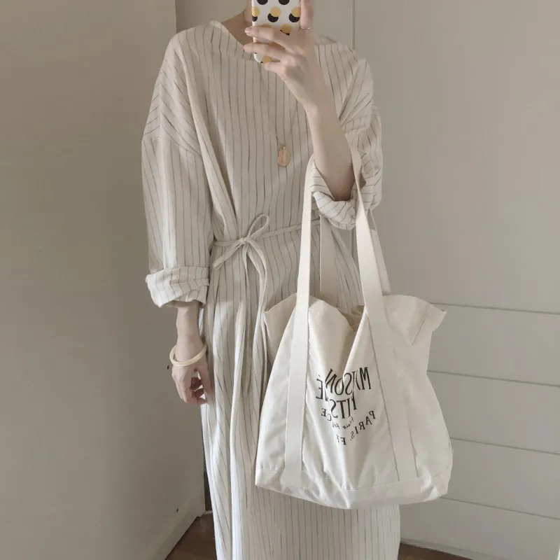 Женское летнее длинное платье в полоску из хлопка и льна Женский пуловер с поясом