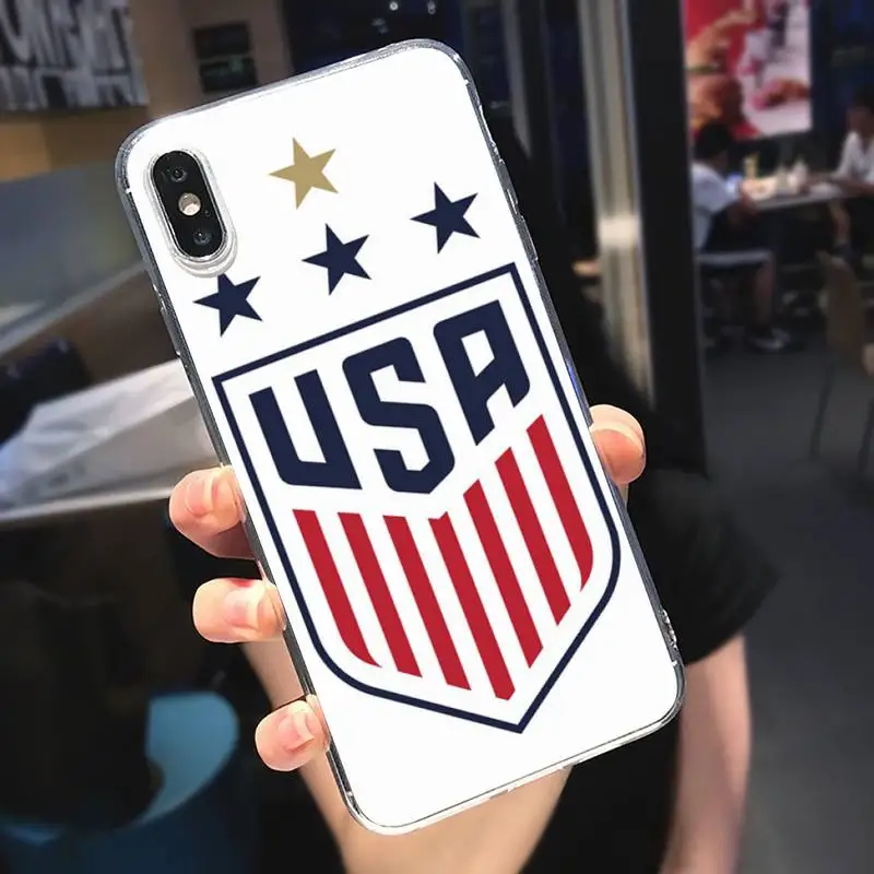 

America USA Flag Novelty Symbol Phone Case Transparent soft For iphone 5 5s 5c se 6 6s 7 8 11 12 plus mini x xs xr pro max