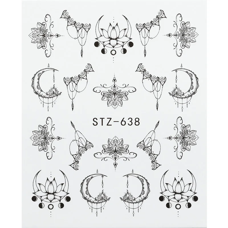 1 шт ювелирные наклейки для ногтей черные с цветочным рисунком Маникюр