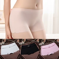 6 colorsladies ice silk boxer safety pants seamless dual use comfortable bottoming underwear solid color outer wear large size