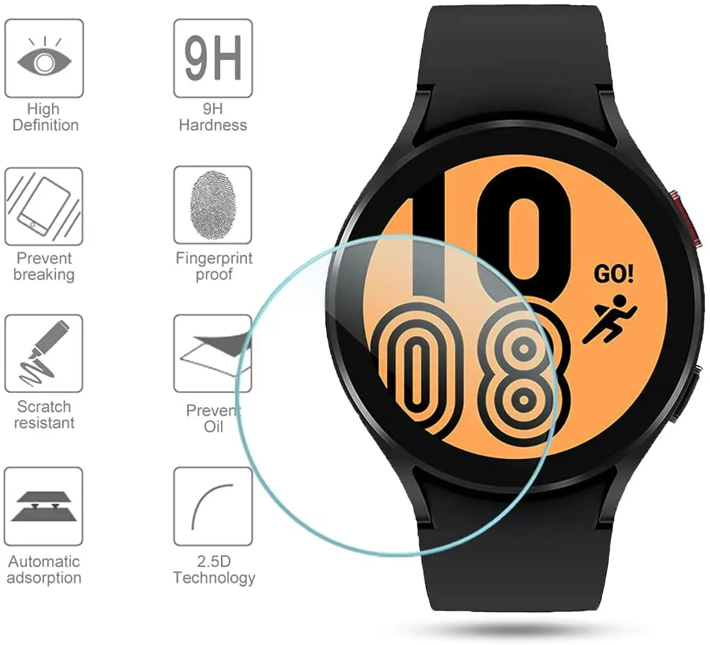 tempered glass for samsung galaxy watch 4 40mm 44mm screen protector anti scratch for galaxy watch 4 smartwatch 12345pcs free global shipping