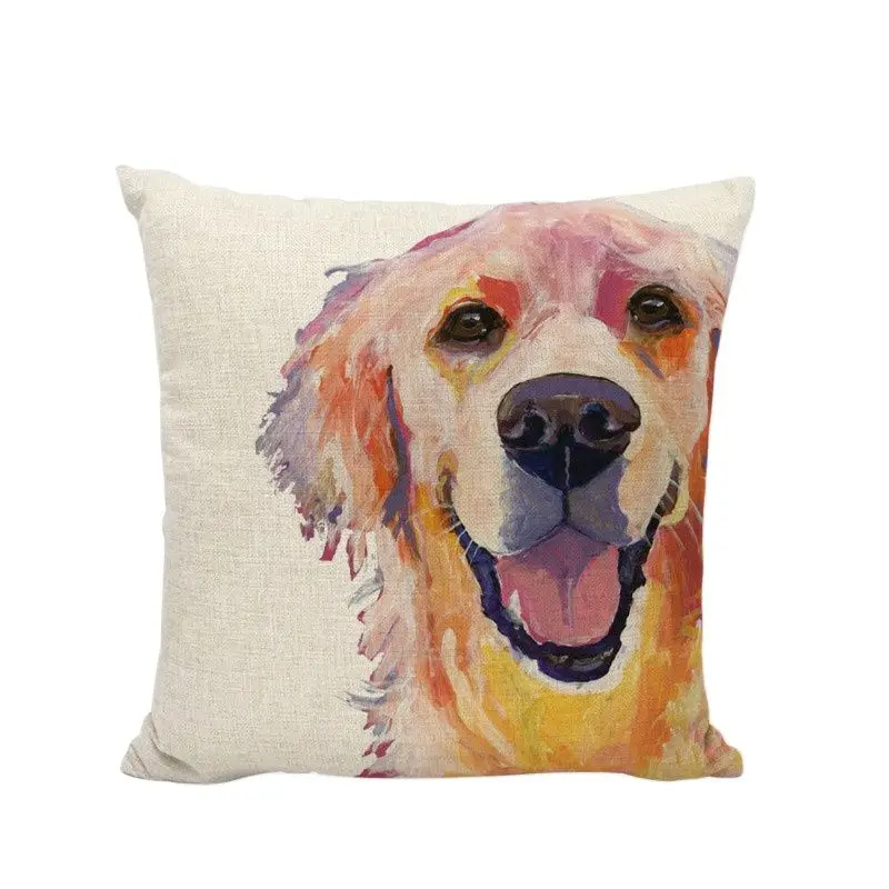 Масляная живопись собака наволочка золотистый ретривер 45*45 см Французский