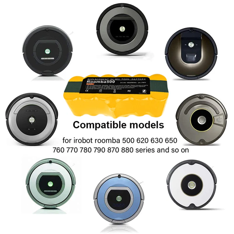 Запасной аккумулятор для пылесоса iRobot Roomba 14 4 3800 500 600 700 800 785 530 560|Перезаряжаемые