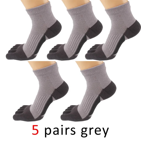 grey VERIDICAL, 5 пар/лот, хлопковые носки с пальцами для мужчин и мальчиков, хорошее качество, компрессионные короткие носки с пятью пальцами, мужские носки - Цвет: grey