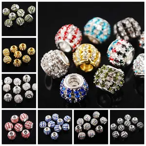 5pcs 12x10mm Oval Crystal Rhinestone Charms Findings Loose Big Hole Beads Craft For Jewelry Making DIY