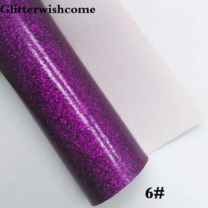 6 Glitterwishcome 30X134 см мини-рулон блестящая ткань винил для бантов гладкая блестящая кожа ткань искусственная кожа для бантов, GM200 - Цвет: 6