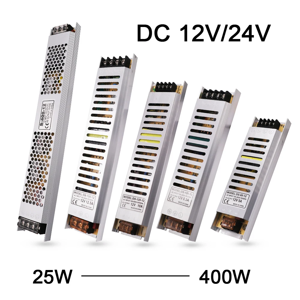 Switching Power Supply 220V To 12V 24V Transformer Source Adapter For Led Strip CCTV 400W 300W 200W 150W 100W 60W 25W | Обустройство