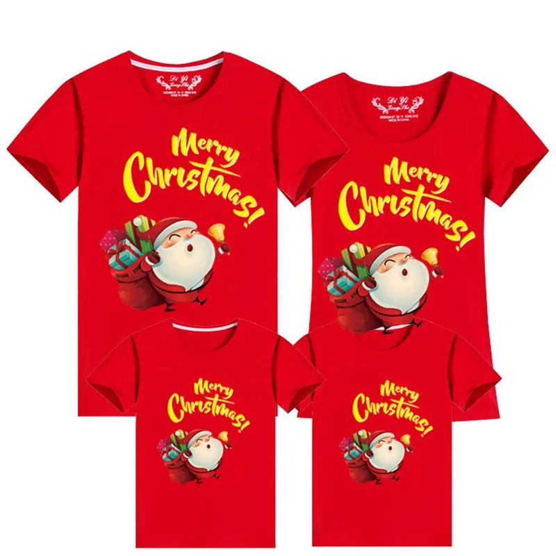 

Christmas Family Clothing 2020 Santa Claus Style Kid shirts Mommy and Me Clothes Mother Daughter Father Matching Family Outfits
