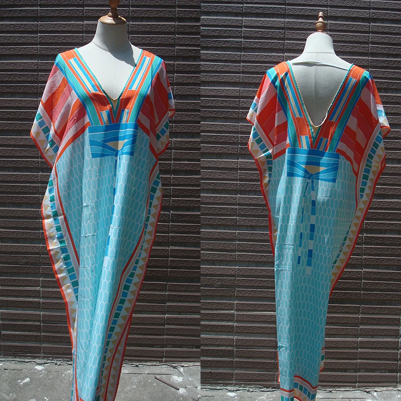Пляжная накидка vestido de Praia, Длинная пляжная туника с v-образным вырезом, купальный костюм, накидка, халат De Plage, кафтан, Пляжное парео, купальник, накидка