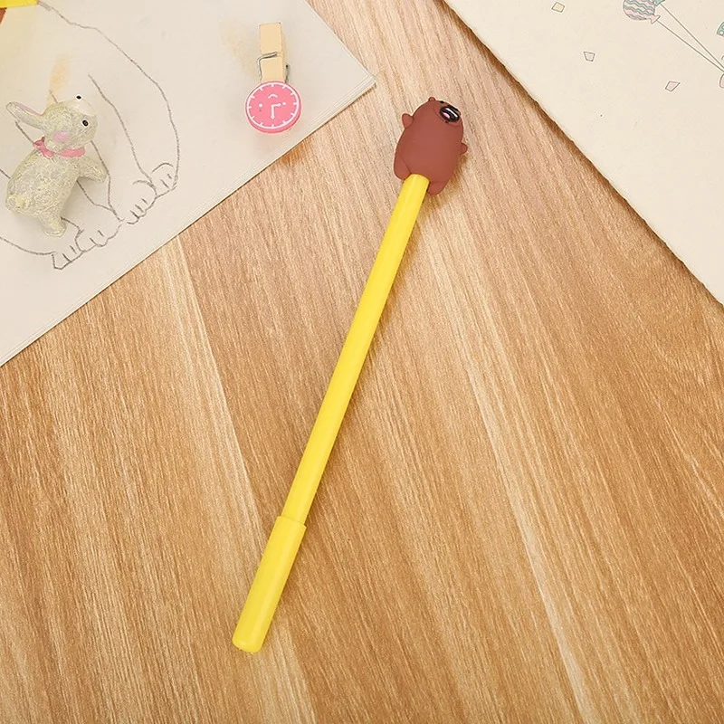 20 PCs Neutral Pen Cartoon Stationery Fat Bear Gel Pens Set Cute Student Creative Office Supplies Signature Pen Gifts Wholesale