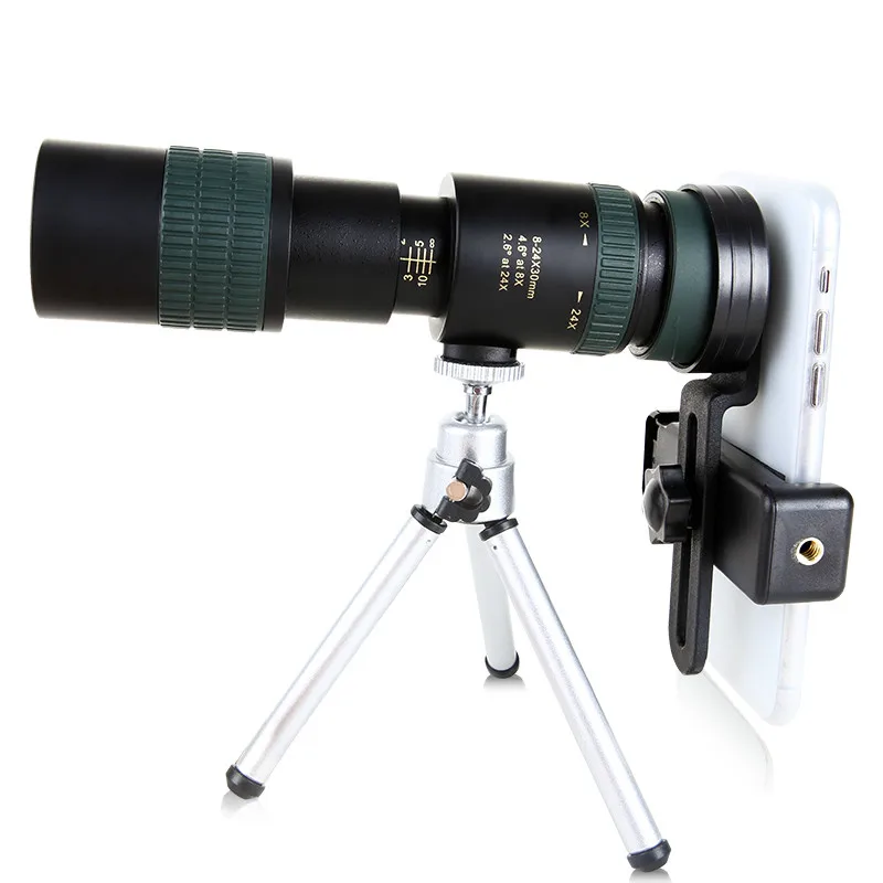 

Монокулярный телескоп 8-24x30 с зумом для смартфона, Высококачественный Мощный складной BAK4 выдвижной охотничий Оптический Портативный