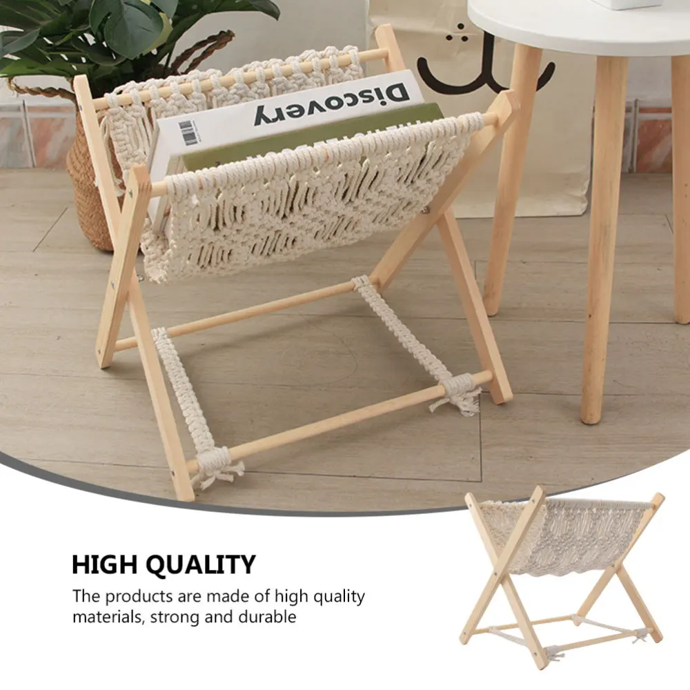 

Cotton Rope Woven Storage Rack Unique Book Rack Storage Stand Magazine Organizer