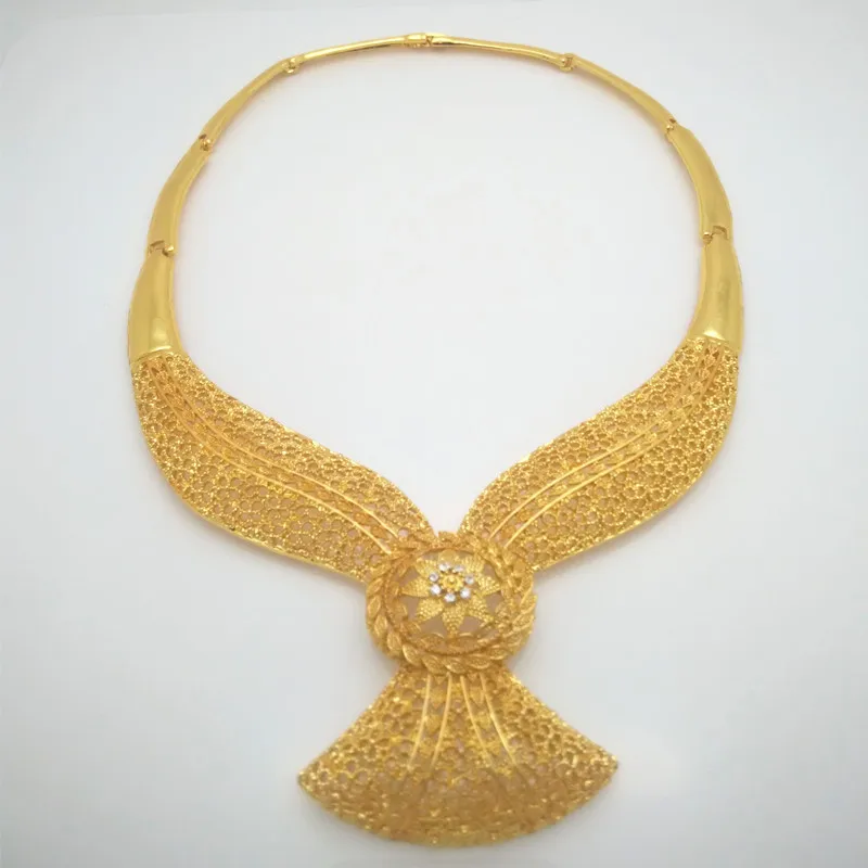 Свадебная мода Дубай золотые ювелирные наборы нигерийские Женщины Свадебные