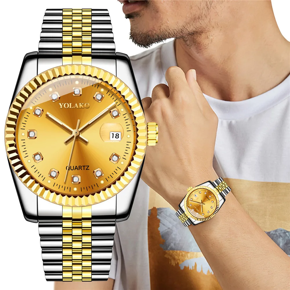 

Gold Diamond Watch For Men 2021 Top Brand Luxury Men's Watch Date Clock Male Sports Watches Quartz Wristwatch Relogio Masculino