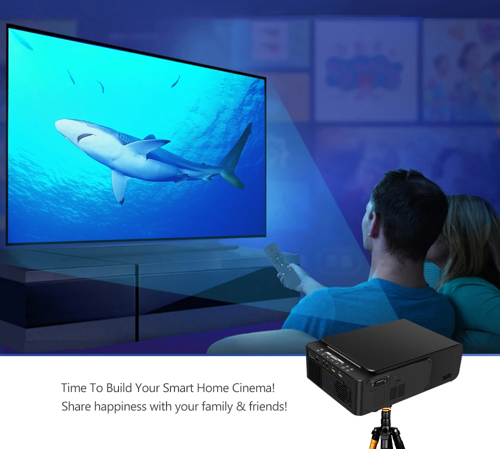 VIVICINE 1280x720p Портативный HD проектор, опция Android 7,1 HDMI USB 1080p домашний кинотеатр проектор wifi мини светодиодный проектор
