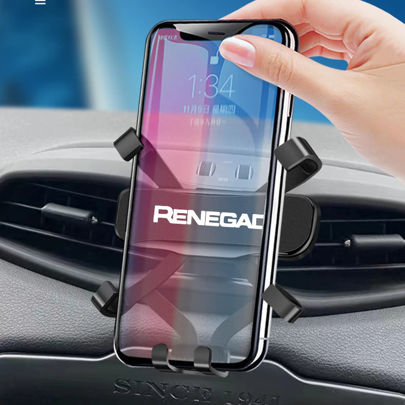 metal car phone holder for jeep renegade 2016 2017 2018 2019 2020 2021 in car mobile holder gps holder gravity navigation holder free global shipping