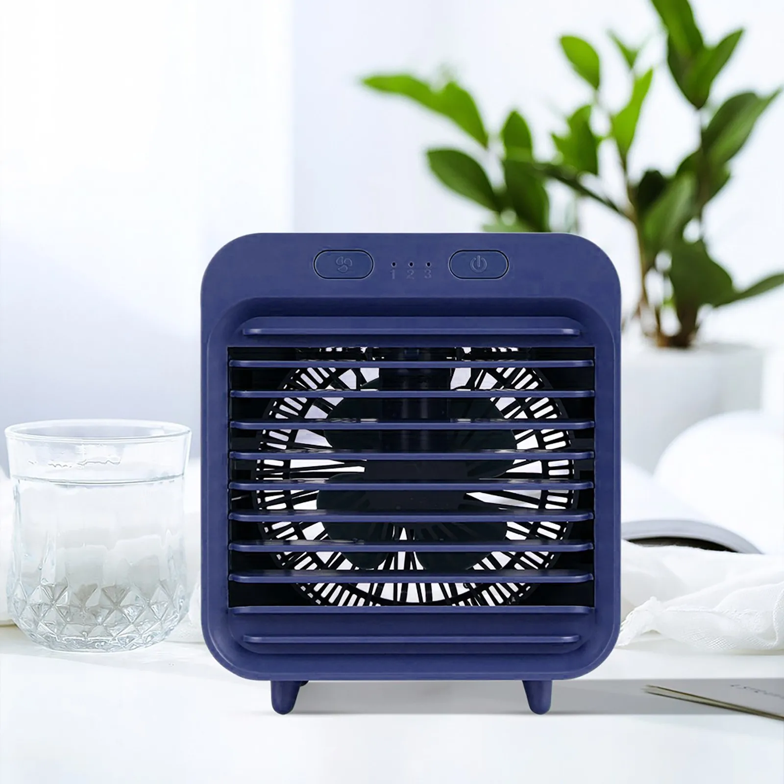 

CARPRIE USB Mini Portable Air Conditioner Humidifier Air Cooler Upgraded Mute rechargeable pedestal table desk usb fan