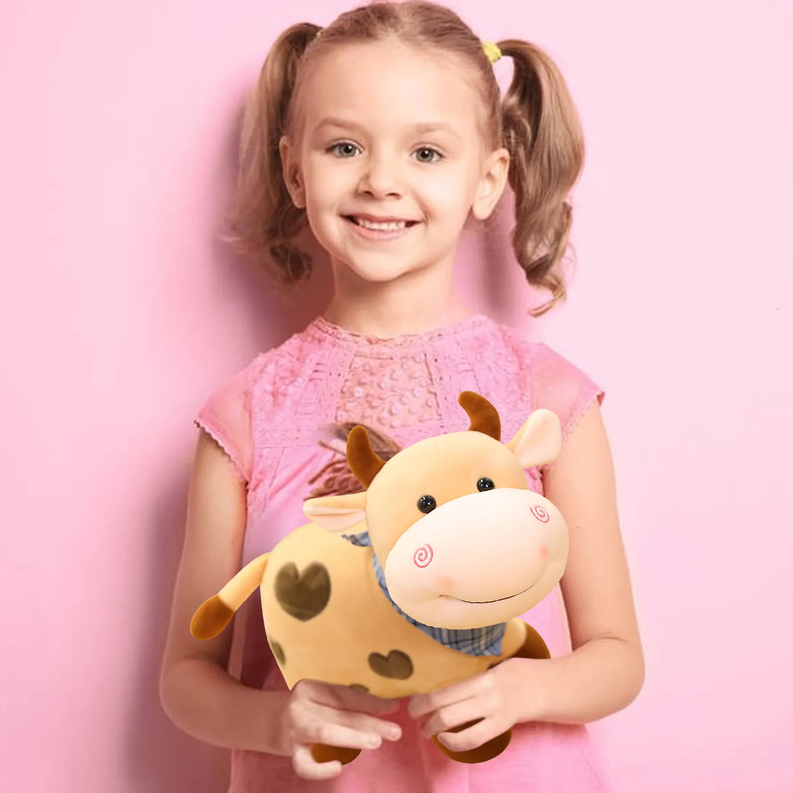 

Smile Cute And Warm Little Cow Pillow Sofa Backrest Plush Toy For Children Soft Animal Baby Companion Home Accessories