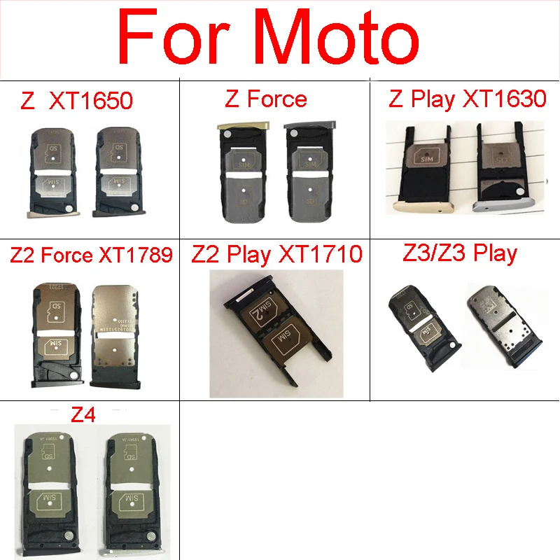 Держатель лотка для sim-карты Motorola Moto Z Z2 Z3 Force Play XT1630 XT1650 XT1789 XT1710 запасная часть