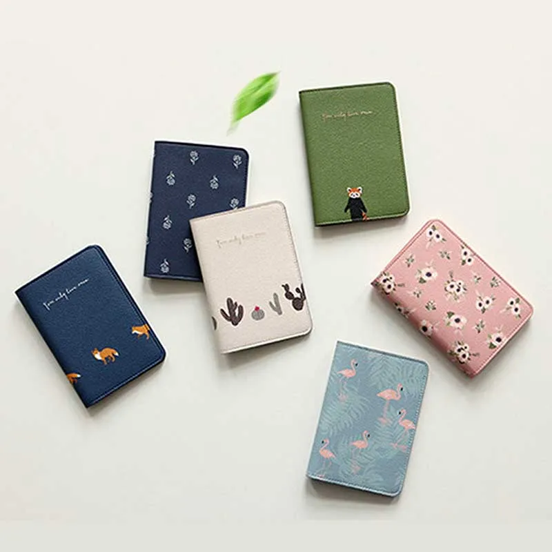 

New Travel Accessories Cute Fox & Flamingo Passport Holder PU Leather Travel Passport Cover Case High Quality Card ID Holders