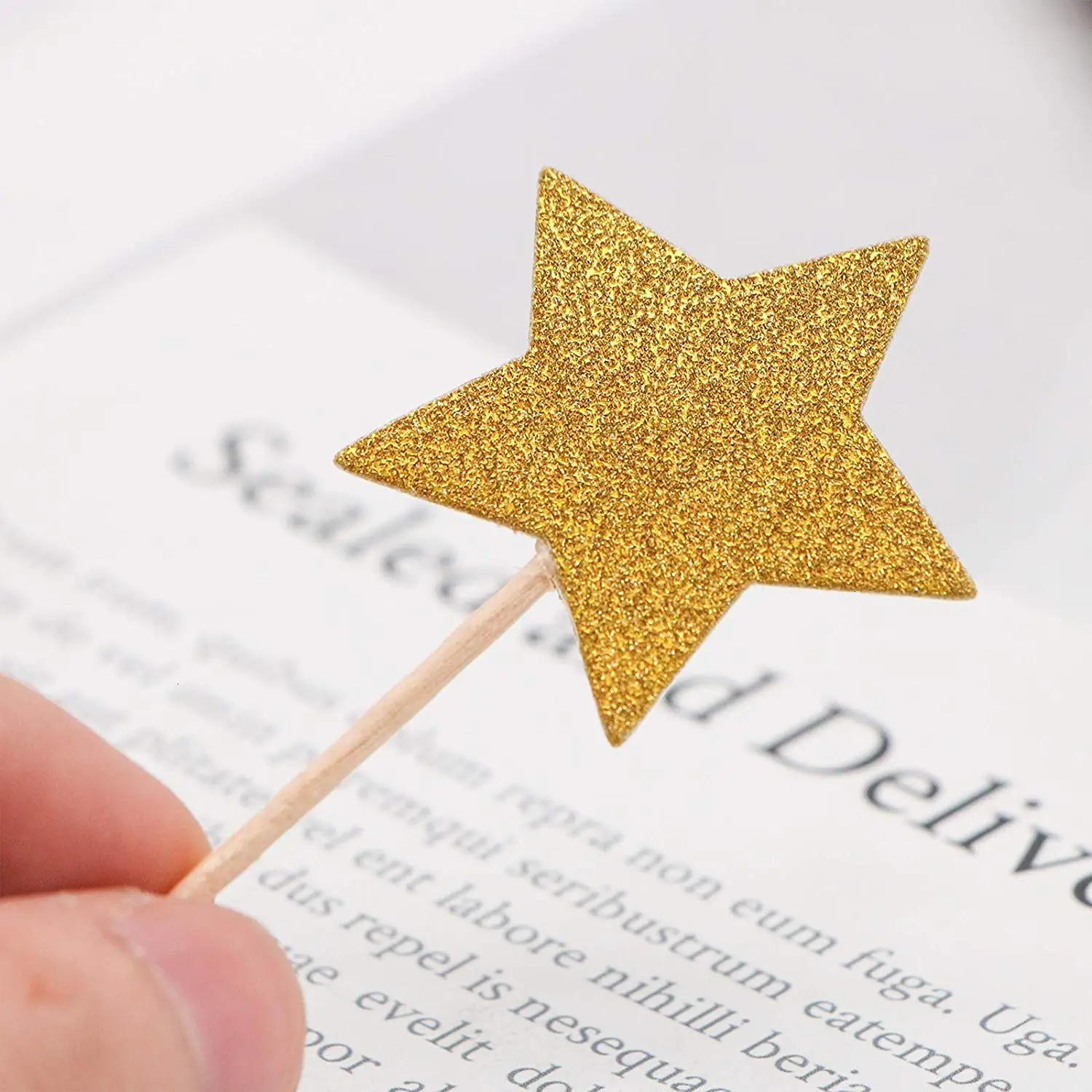 Metable 36 шт блестящая Звезда Луна кекс топперы вечерние пики для детского душа День