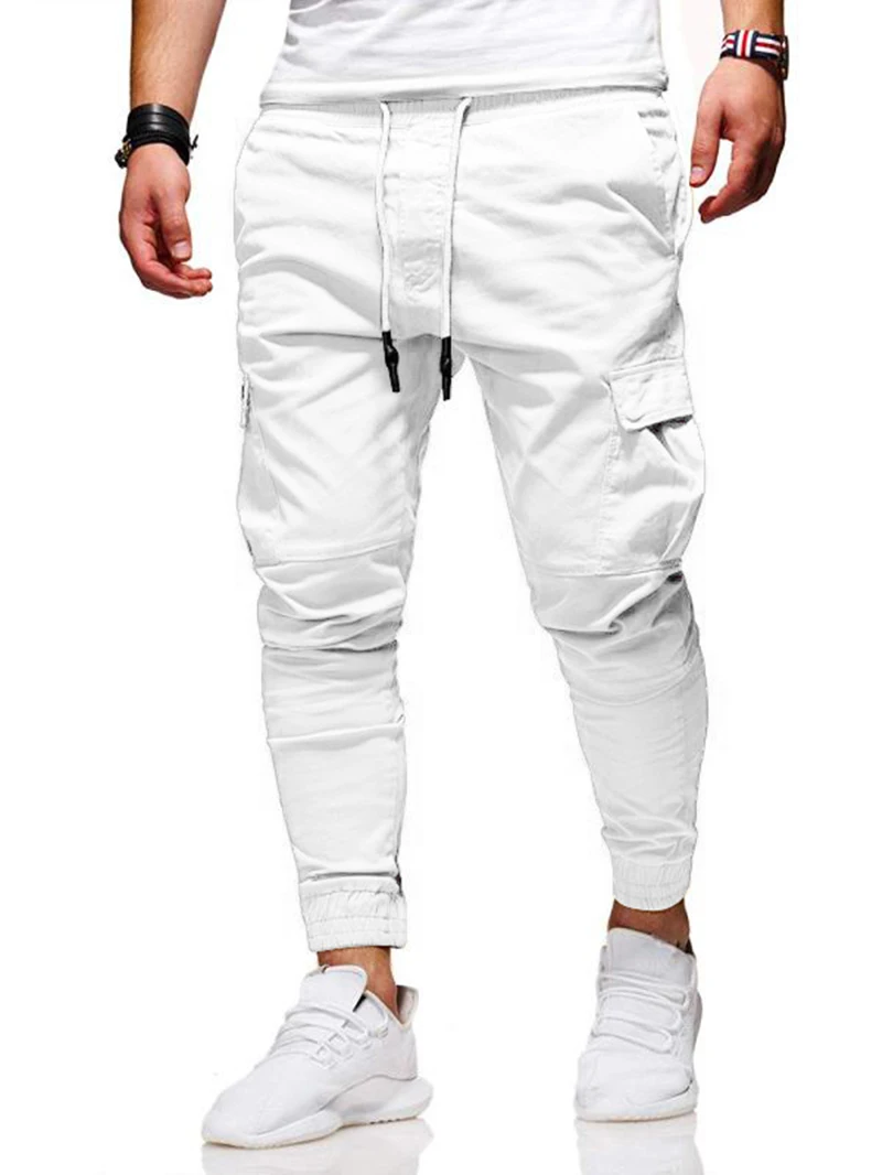 

Men Pants Thin Fashion Casual Jogger Pants 2021 Streetwear Cargo Pants Men's Multi-pockets Trousers Fitness Gyms Sweatpants Mens