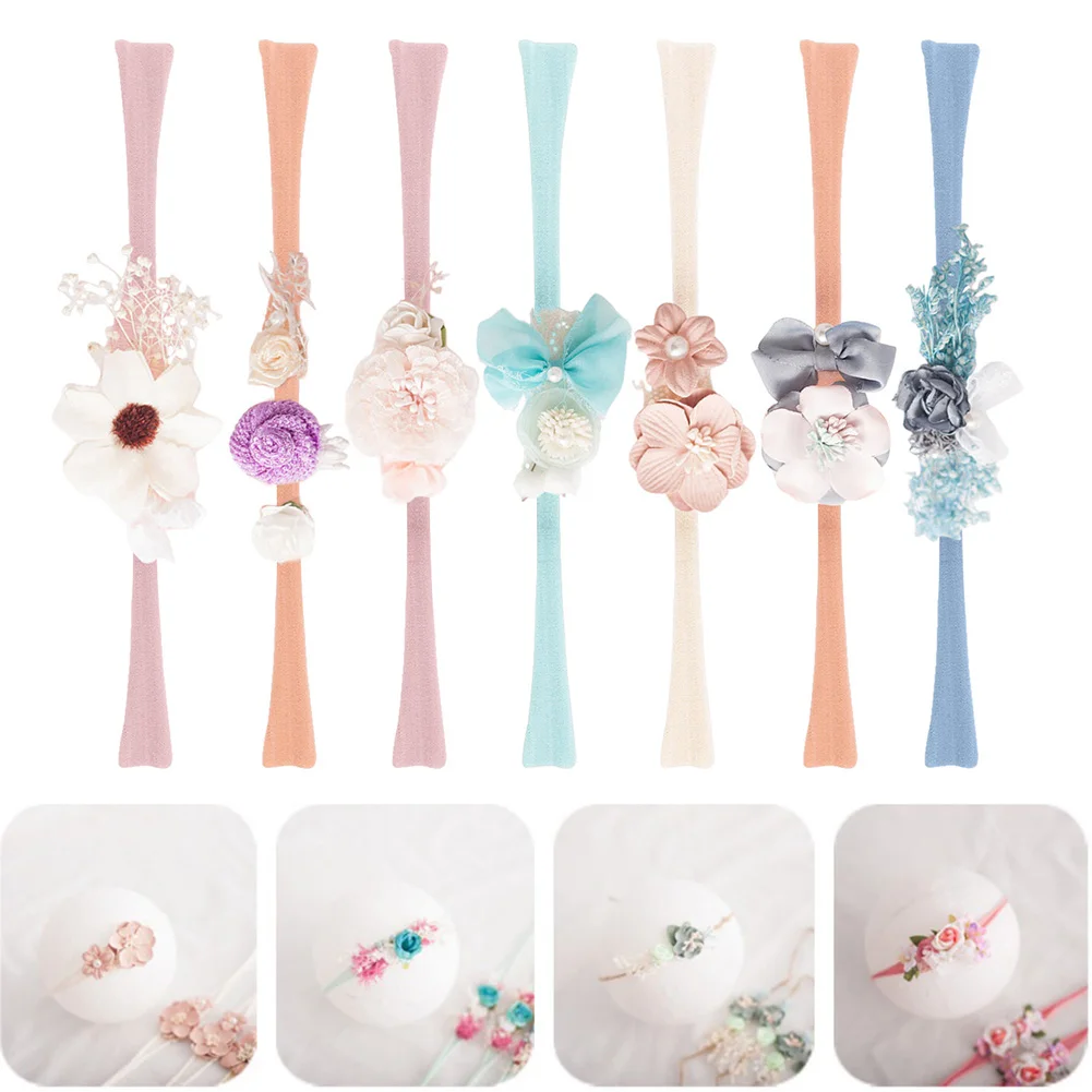 

Детский ободок с цветами эластичный Цветочный венок ободок для маленьких девочек головной убор для фотографии новорожденных реквизит для ...