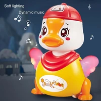 dancing duck innovative parent child communication abs electric rotating cute duck toy for infant