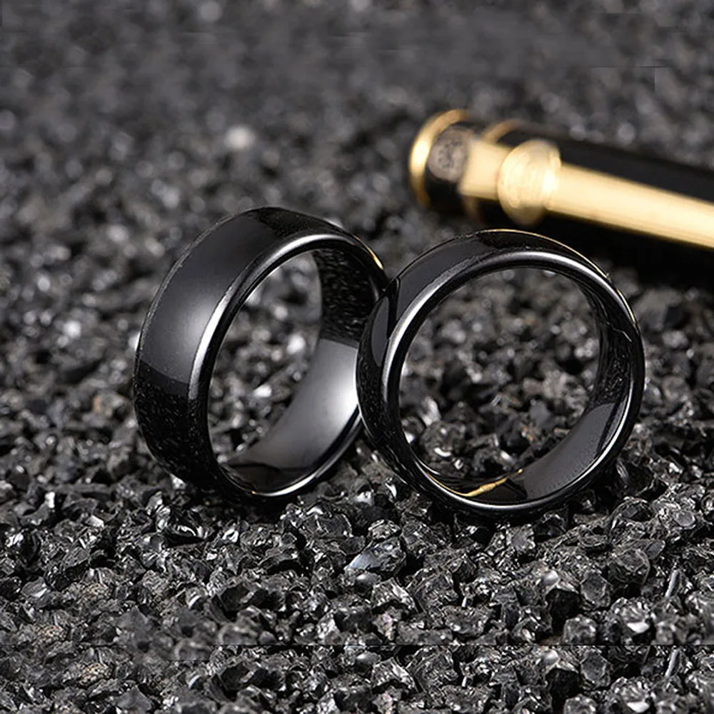 RFID 125KHZ or 13.56MHZ Black Ceramics Smart Finger Ring Wear for Men or Women