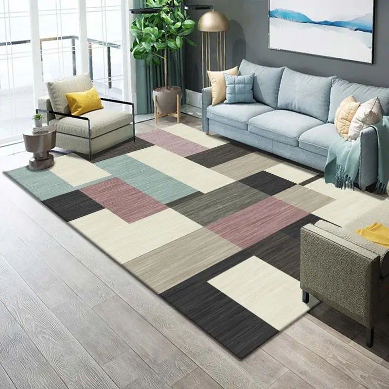 

Geometric Anti-slip Carpet for Living Room Home Indoor Printed Decoration Area Rugs Bedroom Bedside Bay Window Sofa Floor Mat