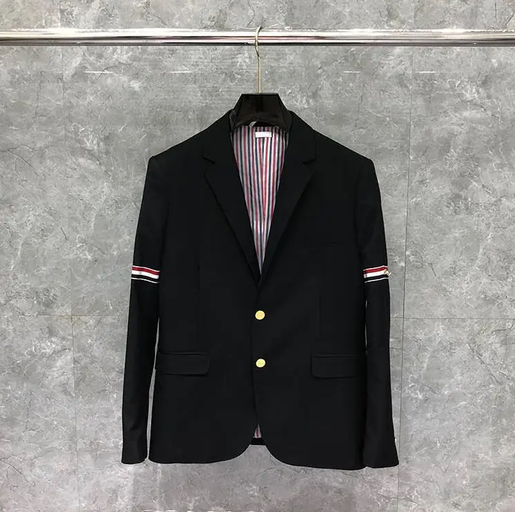 

Модный деловой мужской блейзер TB 2021 THOM, британский Повседневный костюм, мужская куртка, однобортное шерстяное пальто на весну и осень