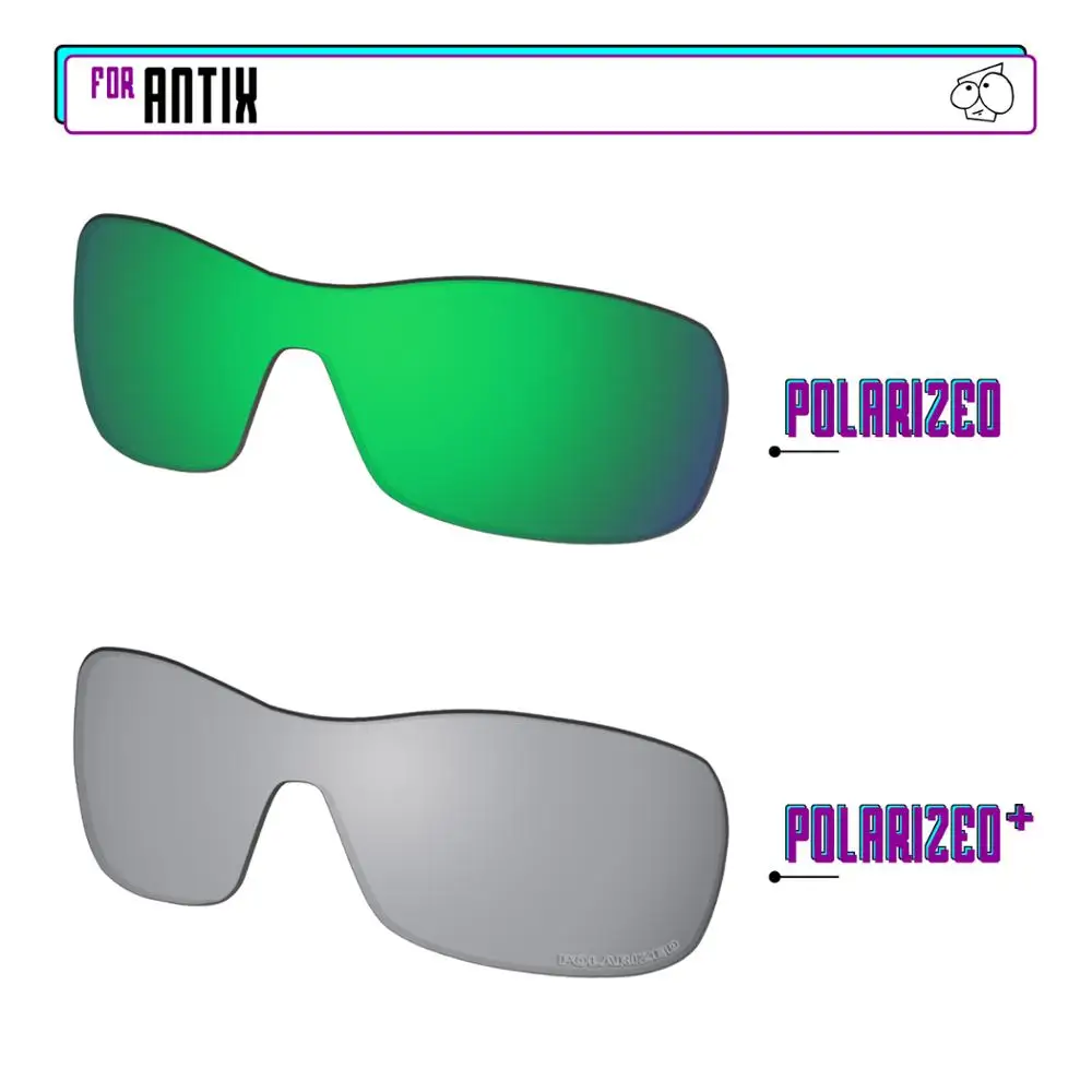 Ezrelease поляризованные Сменные линзы для-солнцезащитные очки Oakley Antix-SilverP Plus-Green P |