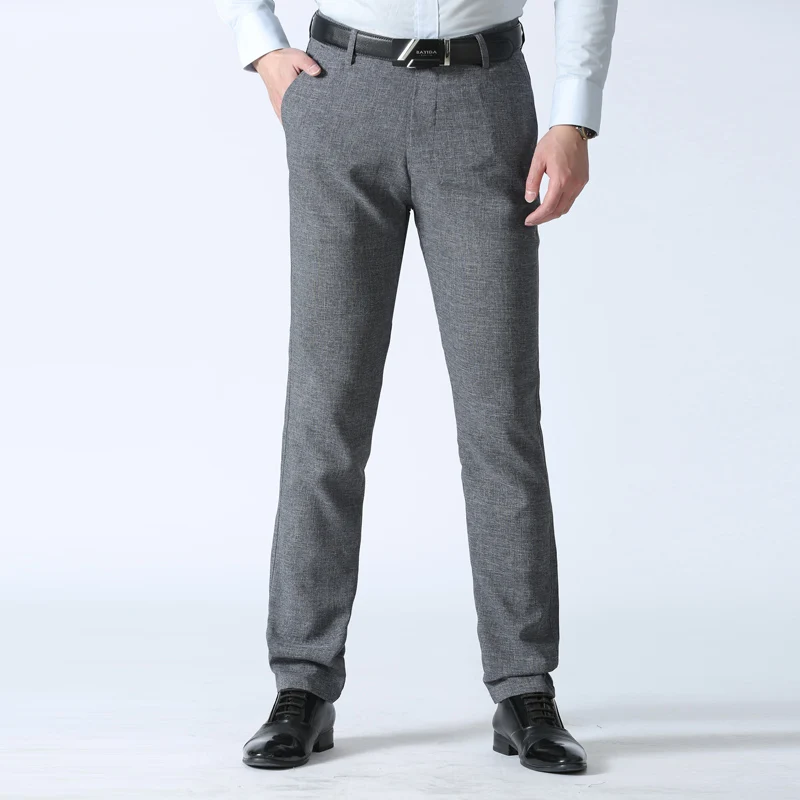 

Design Casual Cotton New Slim Pant Straight Trousers Fashion Business Solid Pants Men Plus Size 42