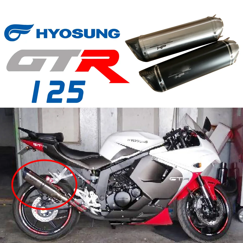 

Motorcycle Exhaust Muffler 304 Stainless Steel Full System Slip on middle piope FOR Hyosung GTR 125 150 CC Exhaust