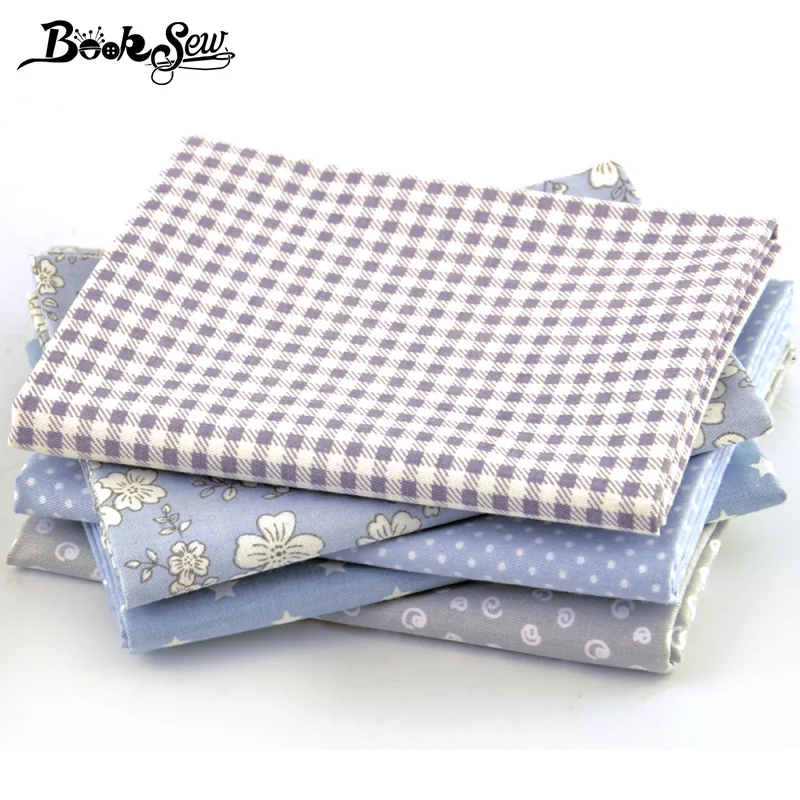 Booksew 100% хлопок саржевая ткань серый цветочный узор в горошек звездный швейный