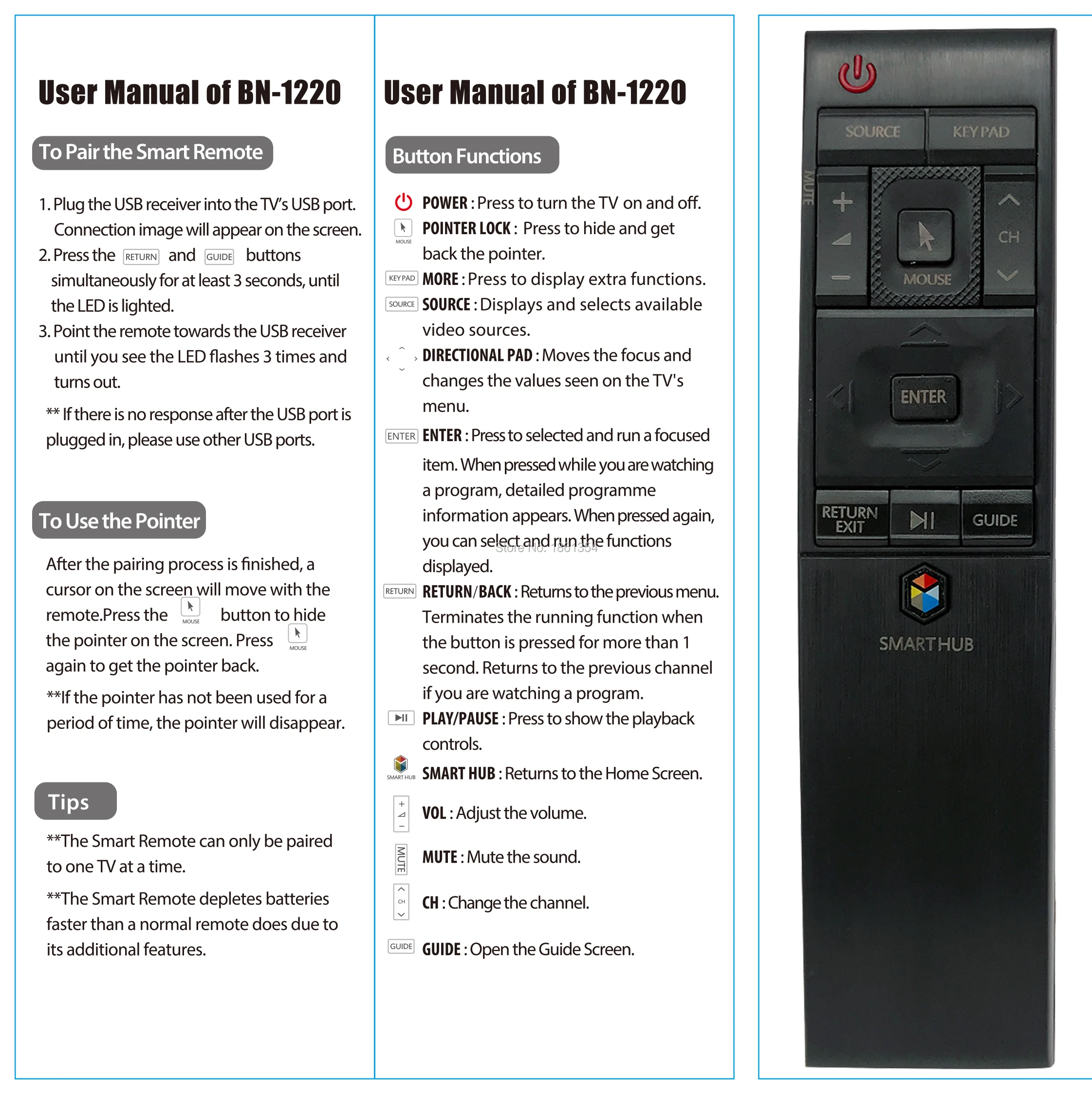 Новый пульт дистанционного управления с AIR MOUSE для SAMSUNG CURVED SUND UHD BN59 01220E 01220G 01221J