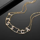 Ожерелье из циркония с именем на заказ, ожерелья с именем из бриллианта, подвеска из нержавеющей стали, Аксессуары для женских подарков