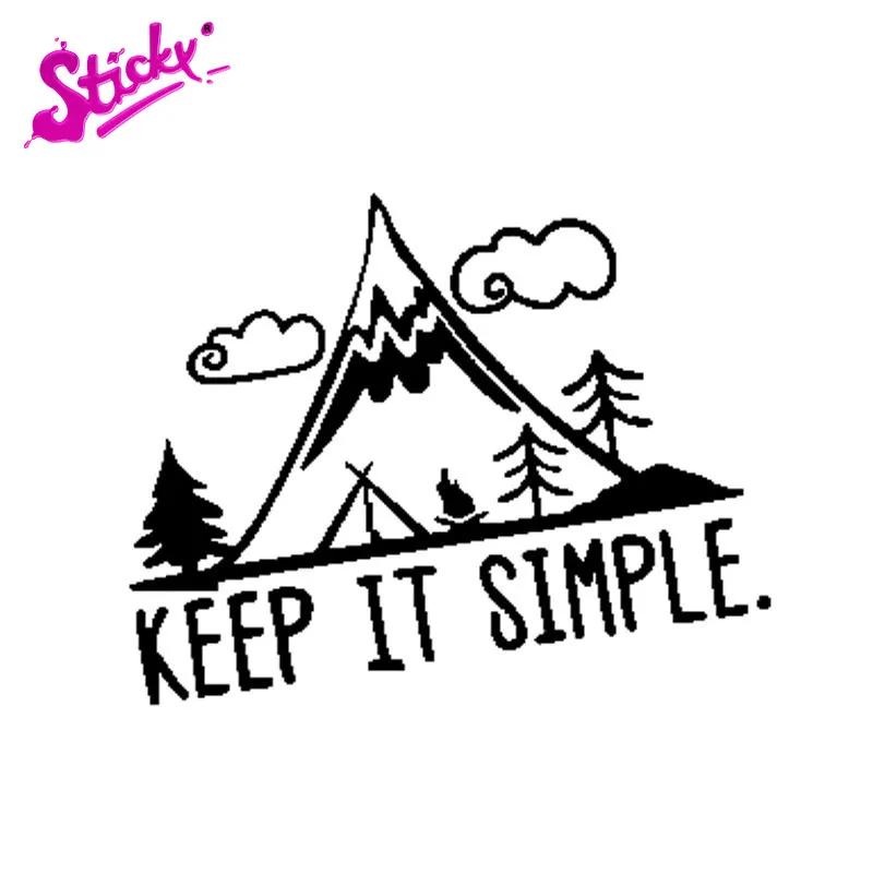 Липкий красивая наклейка с автомобилем отдых в горах держать его простым на