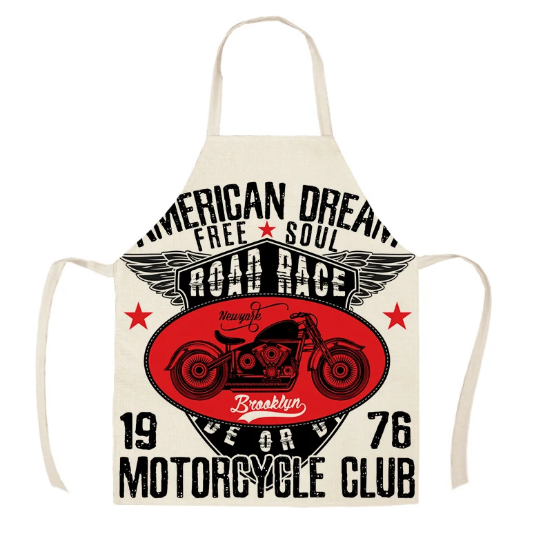 Kitchen Apron Motorcycle Poster Art Letter Print Ride Your Way Cotton Linen Aprons for Men Home Cleaning Tools Delantal Cocina | Дом и сад