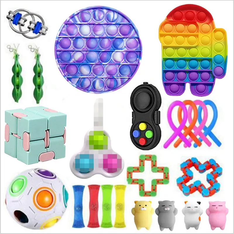 Pop Fidget Reliver Stress Toys Rainbow Push It Bubble Antistress Toys Adult Children Sensory Toy To Relieve Autism Stress Toys enlarge