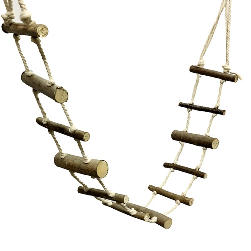 

Pets Birds Wooden Ladders Connected and Wood Hanging Design Parrots Climbing Ladder Toy