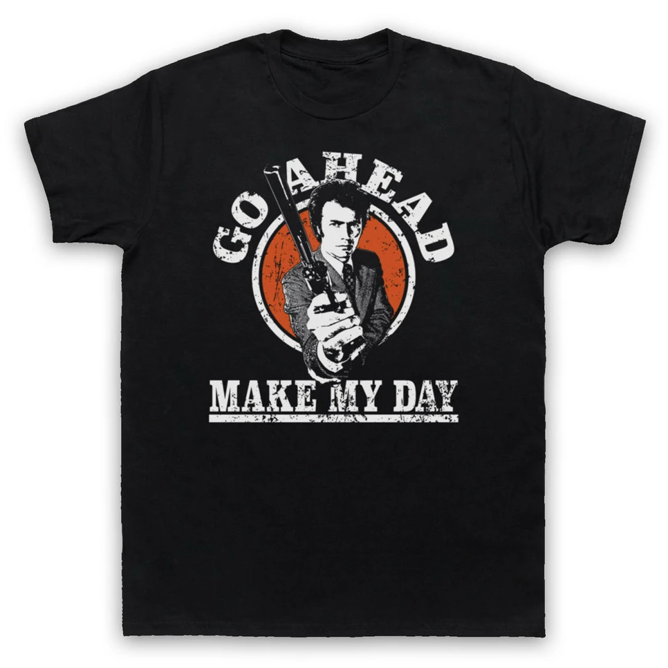 Грязный Гарри Клинт Go Ahead Make My Day Eastwood Фильм взрослых и детей футболка хлопок