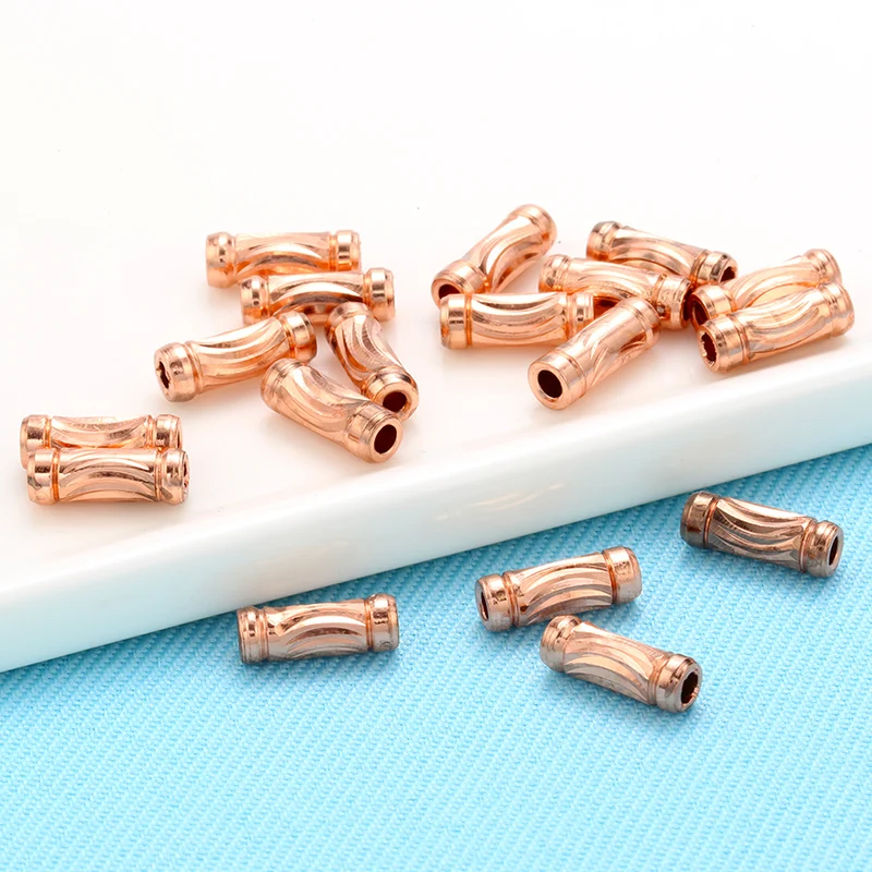 Латунные короткие резные трубки блестящие бусины-разделители для браслетов