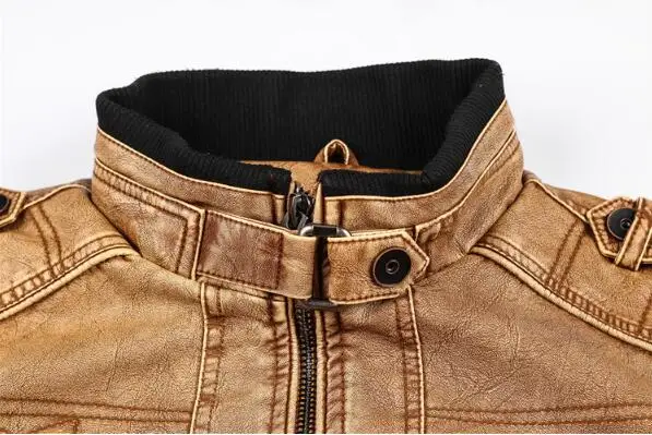 goatskin ACDC часы кожаная куртка Тонкий кожаный мотоцикл мужская куртка брендовая одежда вышитая эмблема