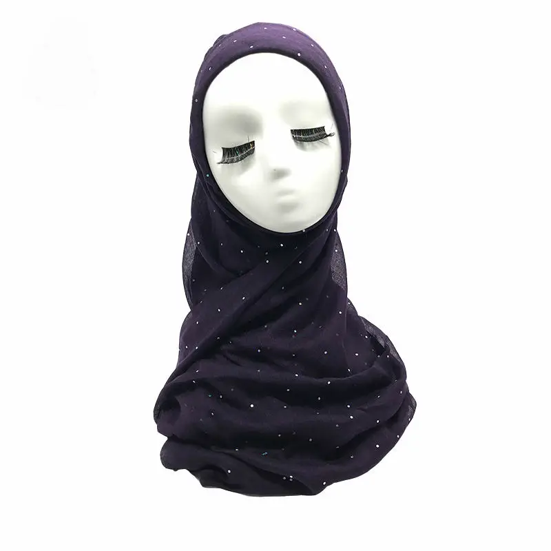 Женский шарф из вискозы Hijabs элегантный однотонный мусульманский хиджаб с