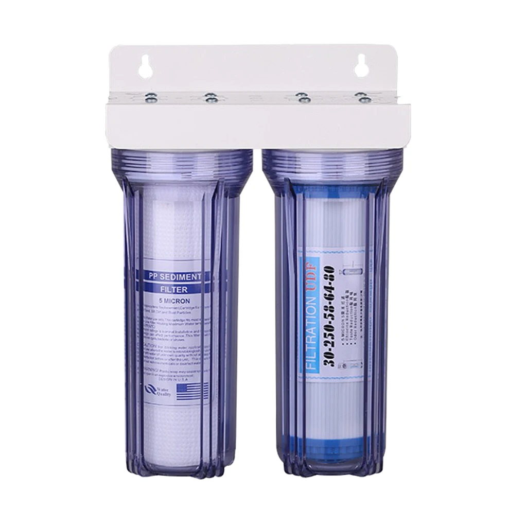 

10'' Whole House 2 Stage Filtration Water System with PP Cotton CTO Carbon Replacement Filters