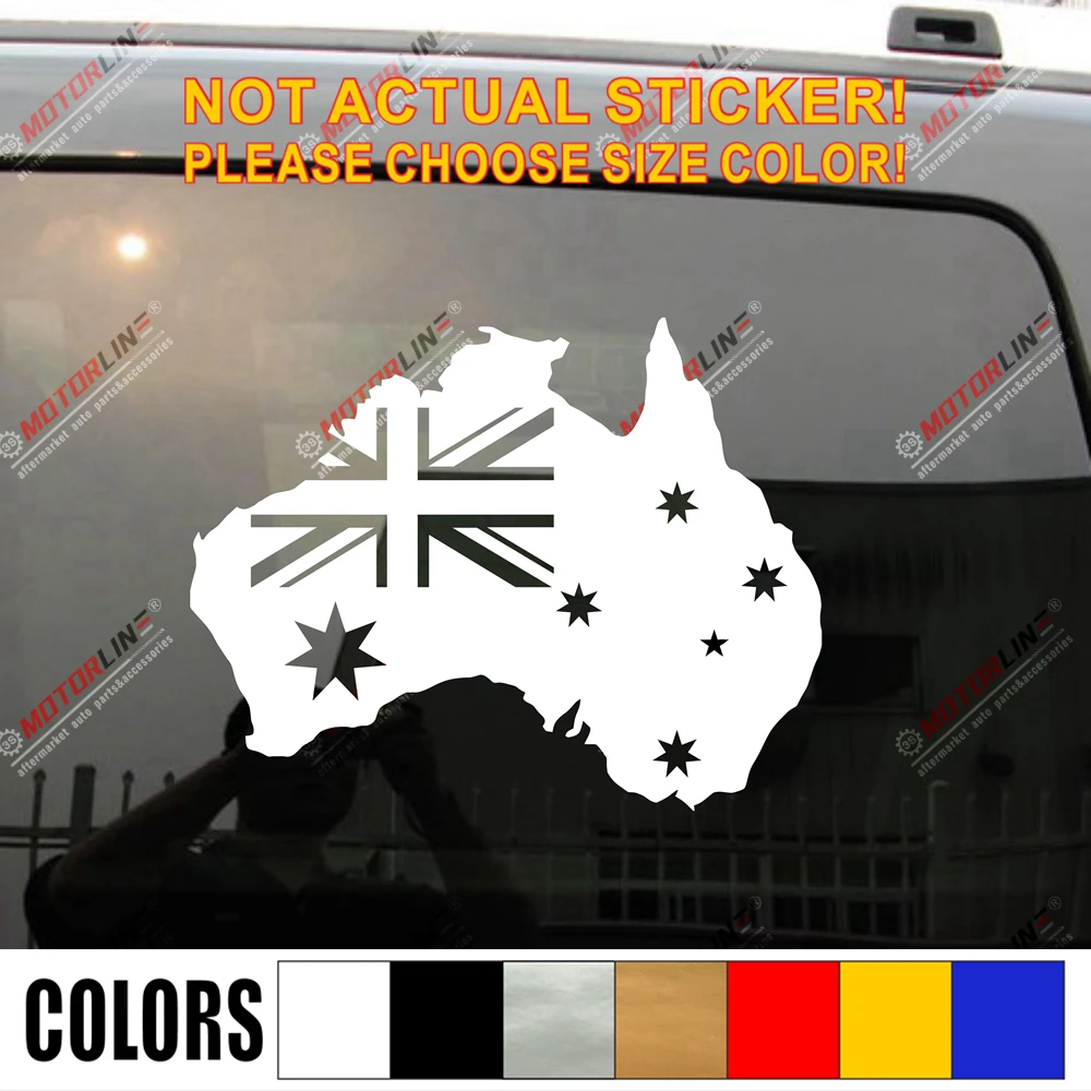 

Flag Map of Australia Australian Outline Decal Sticker Car Vinyl pick size color die cut no bkgrd