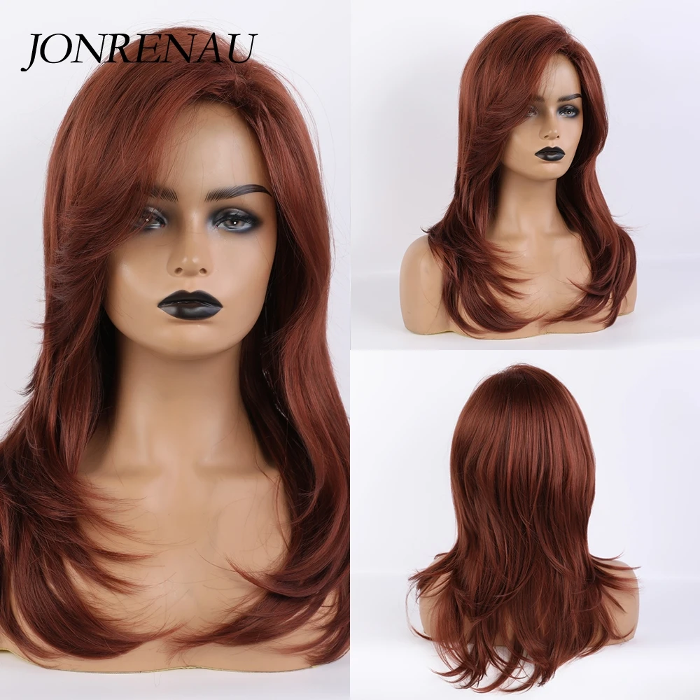 19 дюймов Длинные темно красные натуральные волнистые человеческие волосы