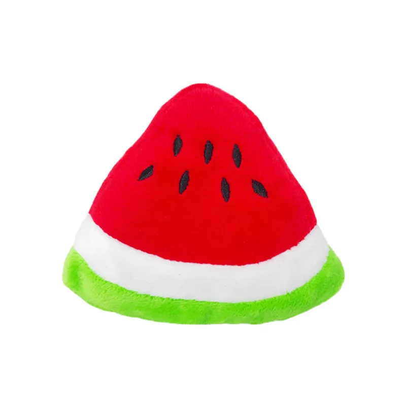 

1pc Sounding Puppy Dog Chew Toy Fruit Vegetable Chicken Drum Bone Squeak Toy for Cat Pets Plush Red Pepper Eggplant Radish